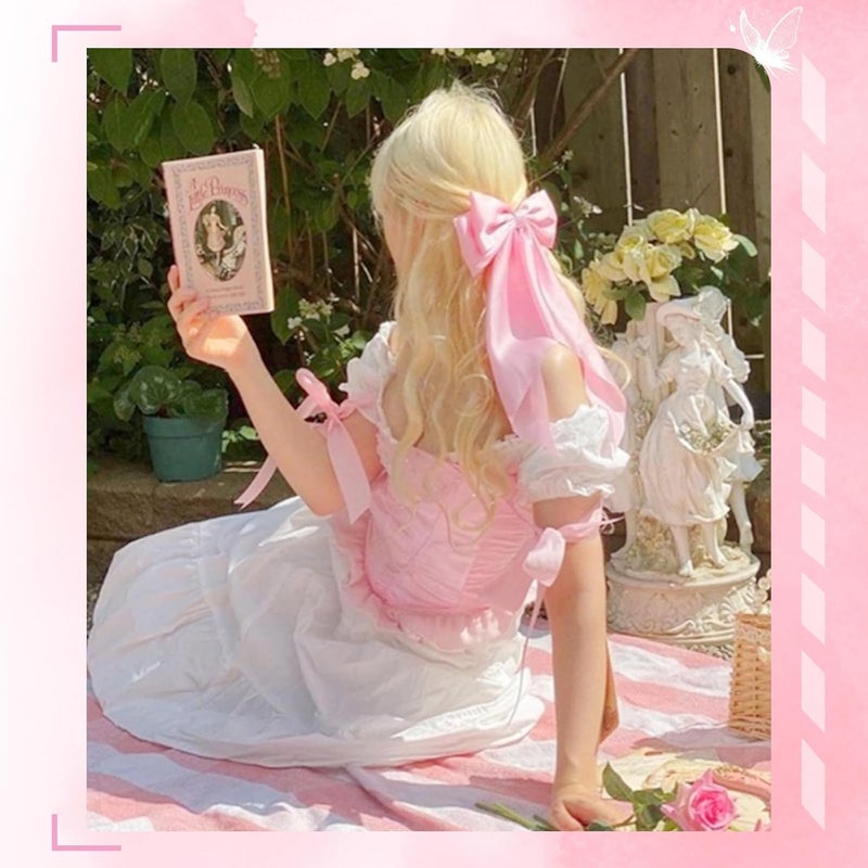 illpta Large Satin Bow Barrettes Clips in Pink - Hair Accessories for Women - Image 5